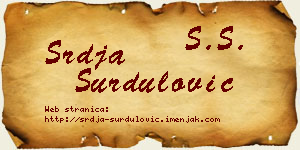 Srđa Surdulović vizit kartica